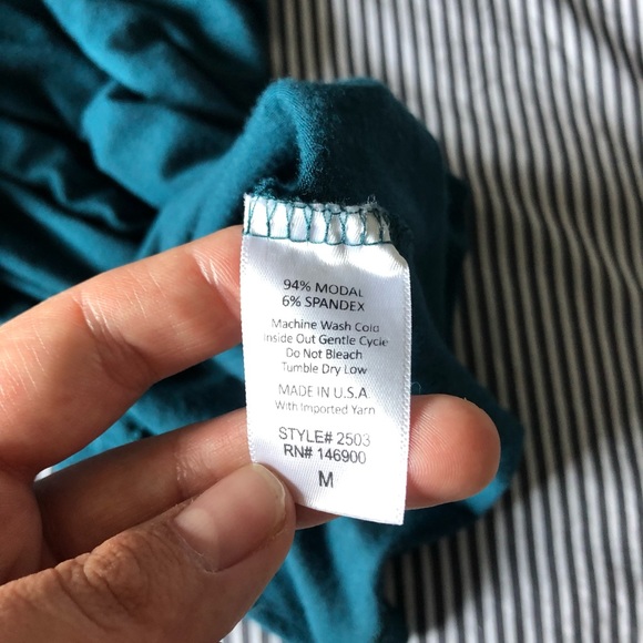 41 Hawthorne M teal dolman batwing top - Picture 4 of 4